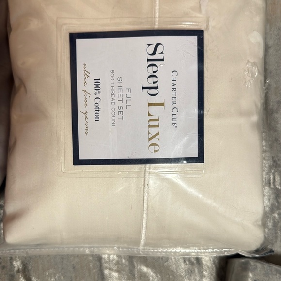 Charter Club Sleep Luxe 800 Thread Cream Bedding Sheet Set - Picture 2 of 3